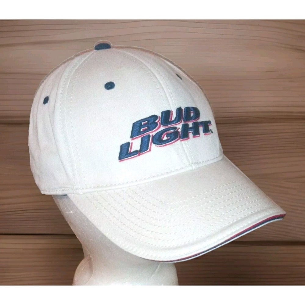 The Game Bud Light Baseball Cap Unisex OSFM White Embroidered Logo Strapback